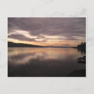 Sonnenaufgang am Washington See / Rainier am Seatt Postkarte