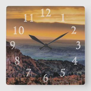 Sonnenaufgang an Bryce Schlucht Quadratische Wanduhr