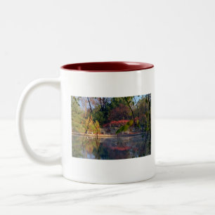 Sonnenaufgang an Cox-Arboretum Zweifarbige Tasse