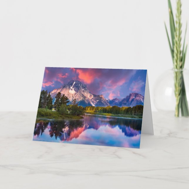 Sonnenaufgang an der Oxbow Bend Karte (Vorderseite)