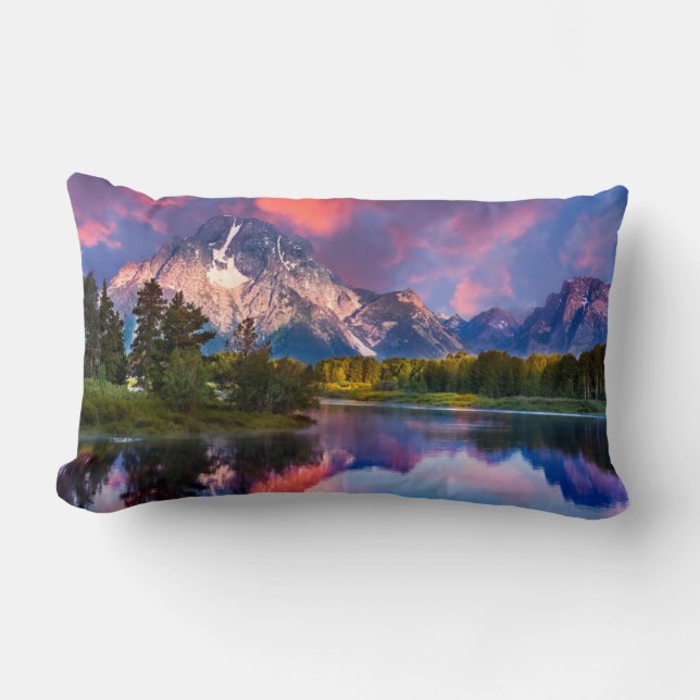 Sonnenaufgang an der Oxbow Bend Lendenkissen (Vorderseite)