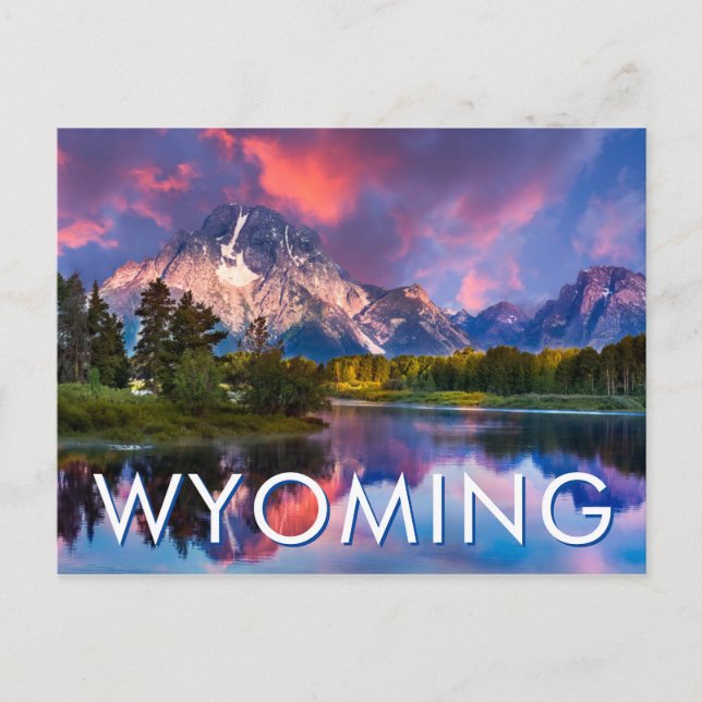 Sonnenaufgang an der Oxbow Bend Postkarte (Vorderseite)