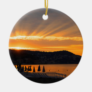 Sonnenaufgang an der Promenade des Anglais Keramik Ornament