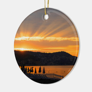 Sonnenaufgang an der Promenade des Anglais Keramik Ornament