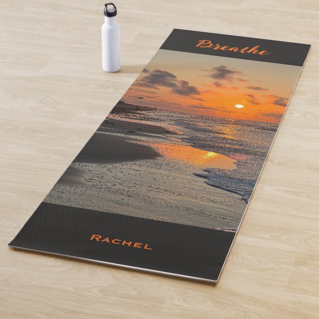 Sonnenaufgang an der texanischen Küste, Personalis Yogamatte (Beispiel)