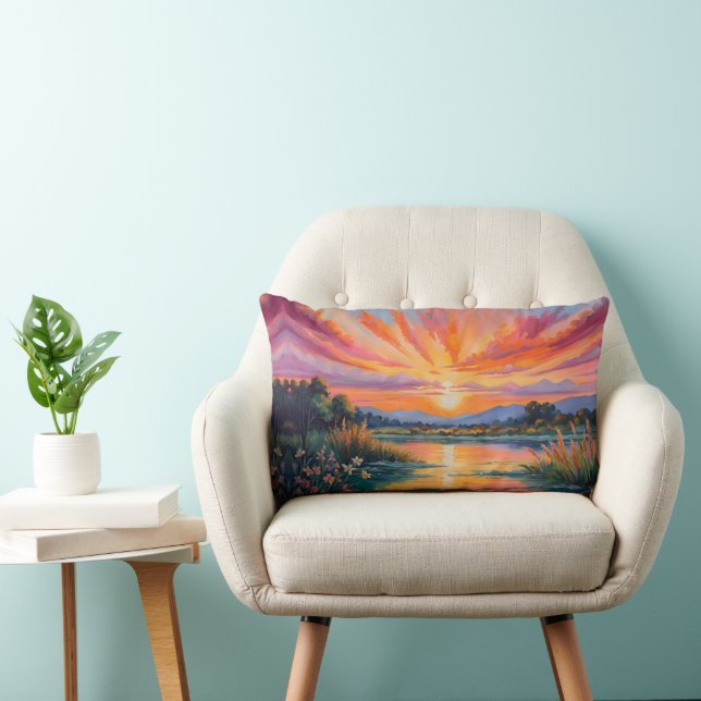 Sonnenaufgang an der Wasserfarbe des Teiches Lendenkissen (Stuhl )