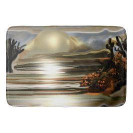Sonnenaufgang an der Wüste Abstrakte Kunst im Südw Badematte