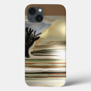 Sonnenaufgang an der Wüste Abstrakte Kunst im Südw iPhone 13 Hülle
