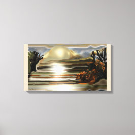 Sonnenaufgang an der Wüste Abstrakte Kunst im Südw Leinwanddruck