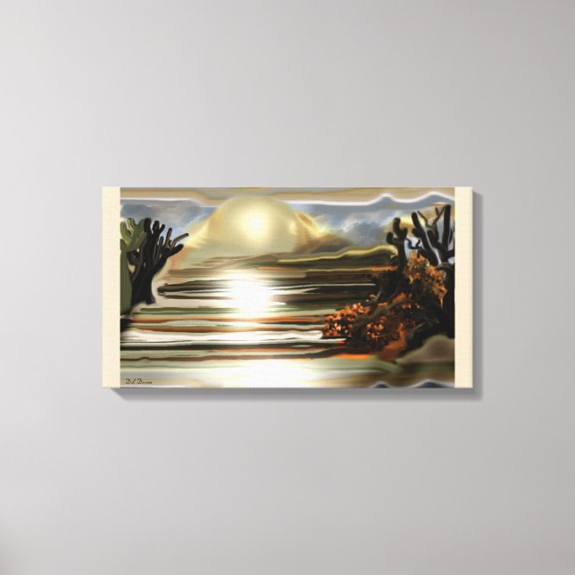 Sonnenaufgang an der Wüste Abstrakte Kunst im Südw Leinwanddruck (Vorderseite)