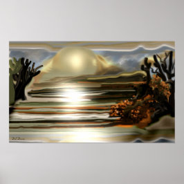 Sonnenaufgang an der Wüste Abstrakte Kunst im Südw Poster