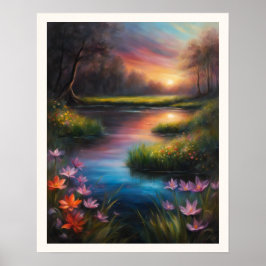 Sonnenaufgang an einer Wildblume Schattenfarbige R Poster