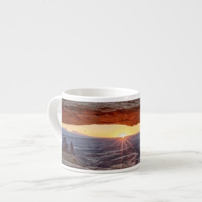 Sonnenaufgang an MESA-Bogen, Canyonlands Espressotasse (Vorderseite Links)