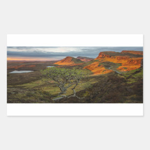 Sonnenaufgang an Quiraing Bergen auf Skye, Rechteckiger Aufkleber