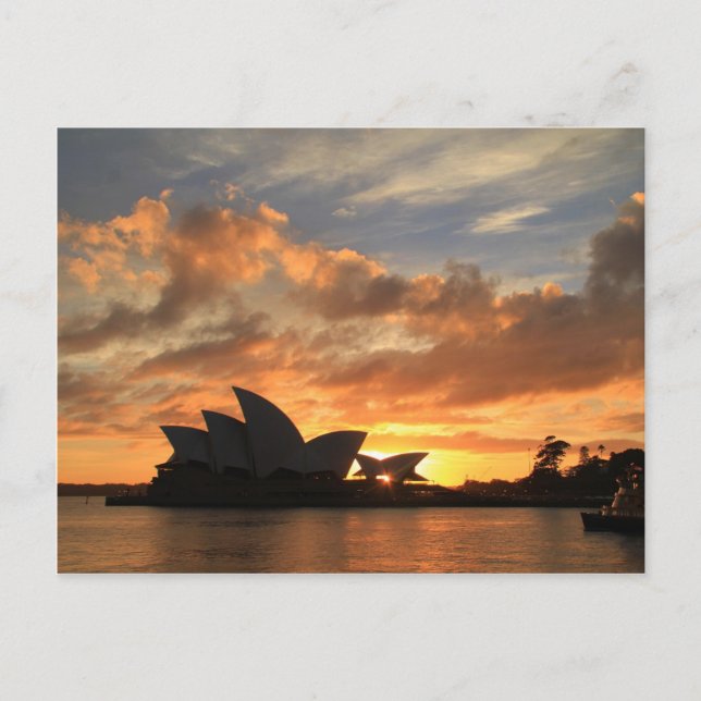 Sonnenaufgang an Sydney-Opernhaus Postkarte (Vorderseite)