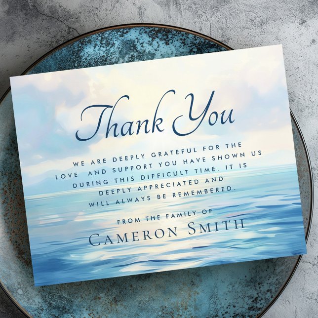 Sonnenaufgang auf Beerdigung Beileid Dankeskarte (Sunrise at sea funeral sympathy thank you card)
