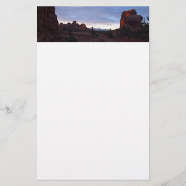 Sonnenaufgang auf dem Windows Trail in Arches Briefpapier (Vorderseite)