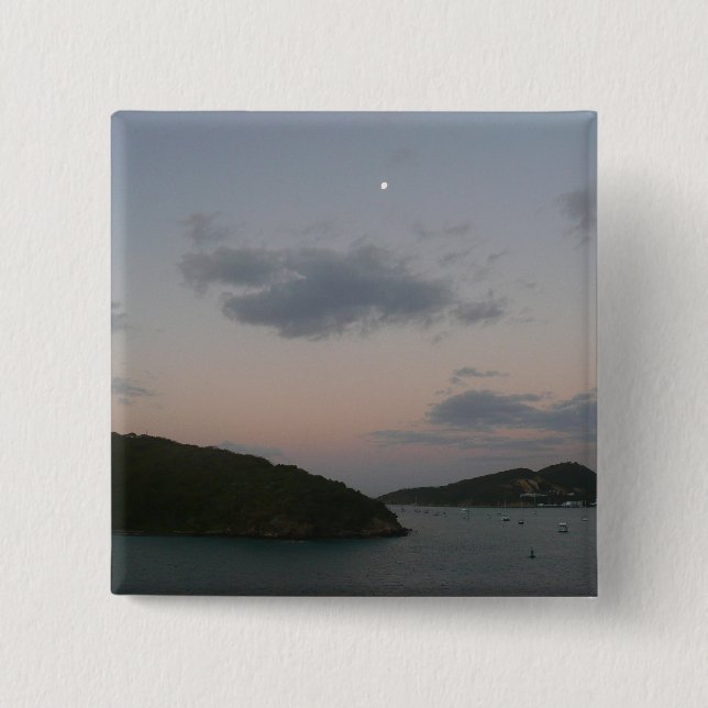 Sonnenaufgang auf den St. Thomas III Jungfrau Isla Button (Vorderseite)