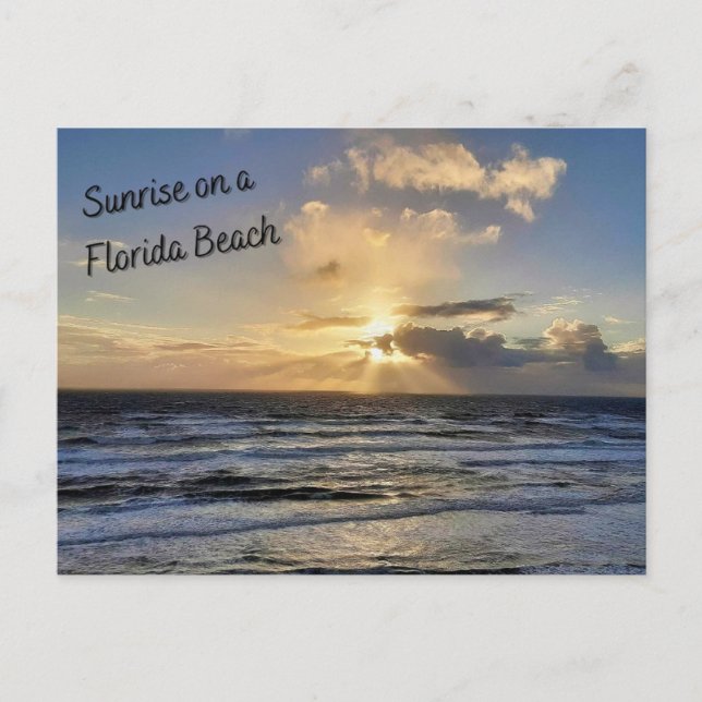 Sonnenaufgang auf der Postkarte von Florida Beach (Vorderseite)