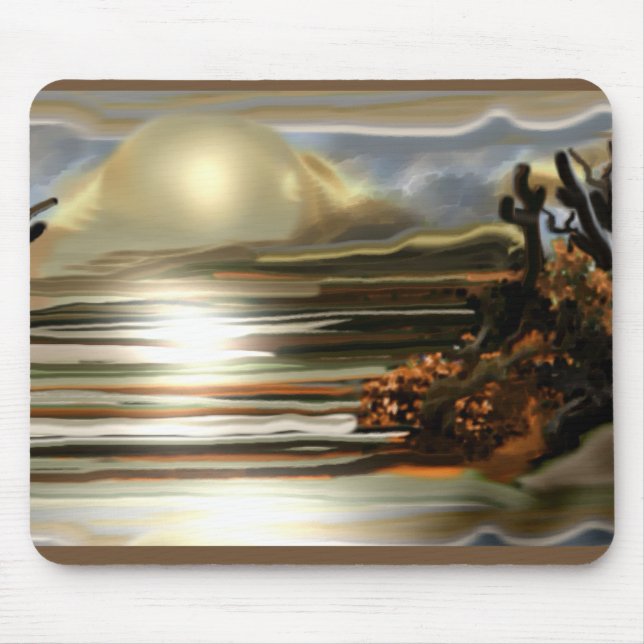 Sonnenaufgang auf der Wüsten-abstrakten Mousepad (Vorne)