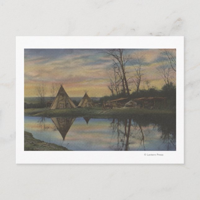 Sonnenaufgang auf einem Nord-West-Indianer Postkarte (Vorderseite)
