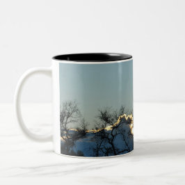 Sonnenaufgang auf einer Farm namens Poortjie Südaf Zweifarbige Tasse