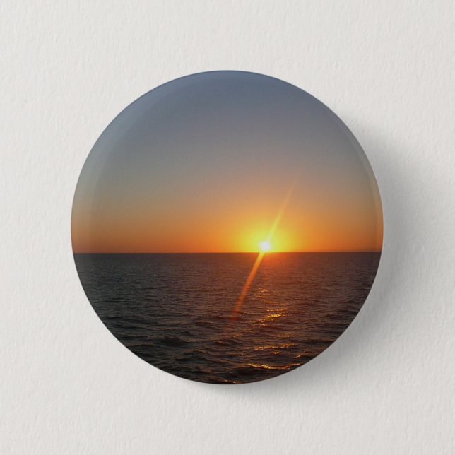 Sonnenaufgang auf Sea III Ocean Horizon Seascape Button (Vorderseite)