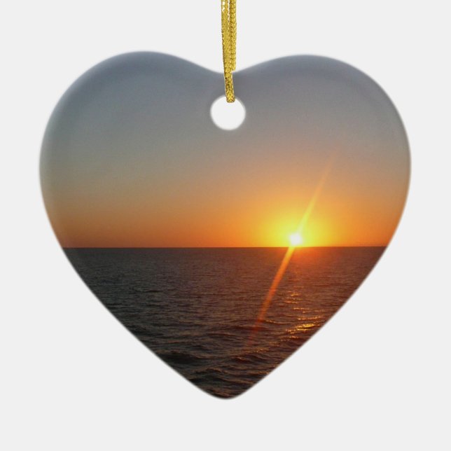 Sonnenaufgang auf Sea III Ocean Horizon Seascape Keramik Ornament (Vorne)