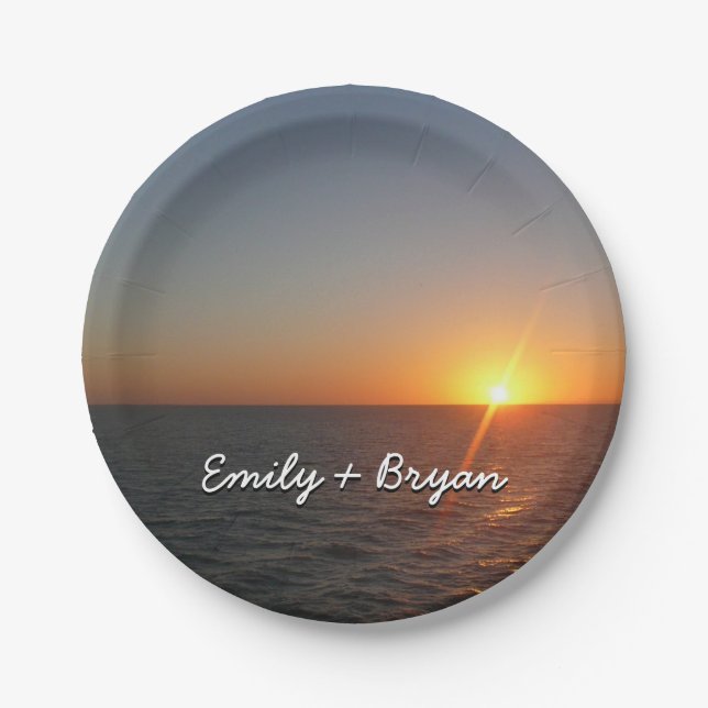 Sonnenaufgang auf Sea III Ocean Horizon Seascape Pappteller (Vorderseite)