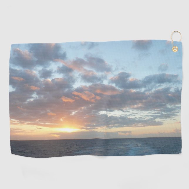 Sonnenaufgang auf See I Pastel Seascape Golfhandtuch (Horizontal)