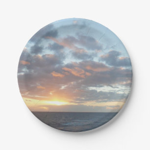 Sonnenaufgang auf See I Pastel Seascape Pappteller