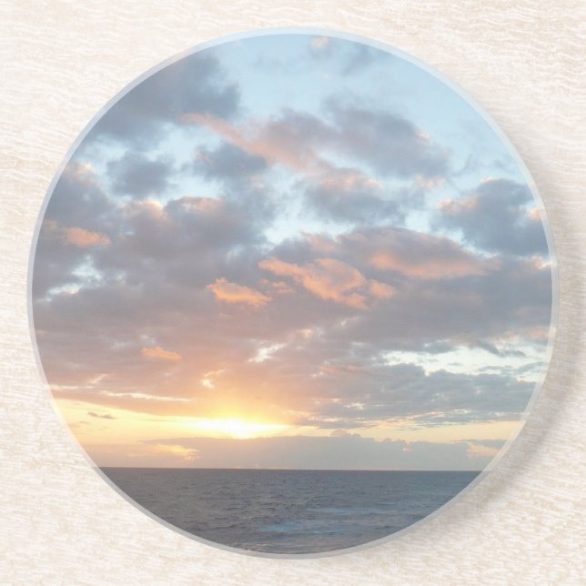 Sonnenaufgang auf See I Pastel Seascape Sandstein Untersetzer (Vorne)