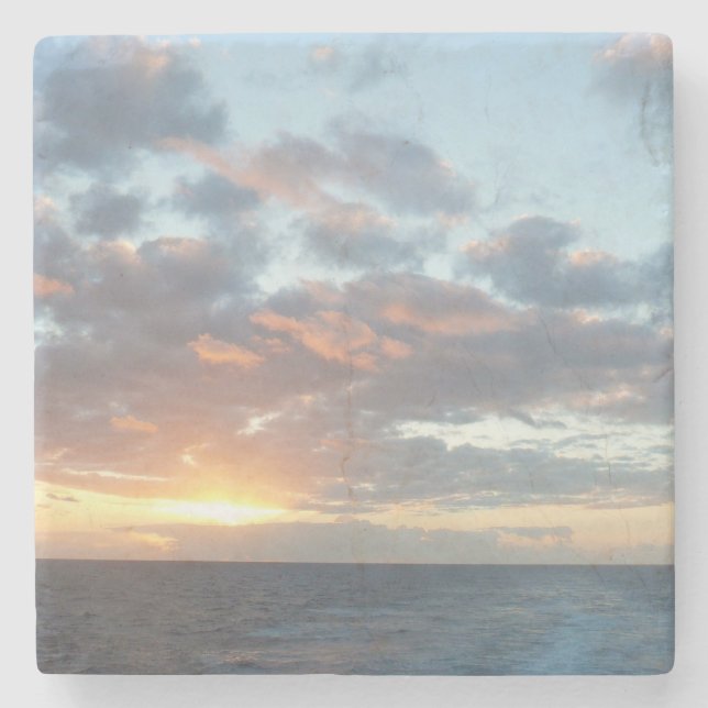Sonnenaufgang auf See I Pastel Seascape Steinuntersetzer (Vorderseite)