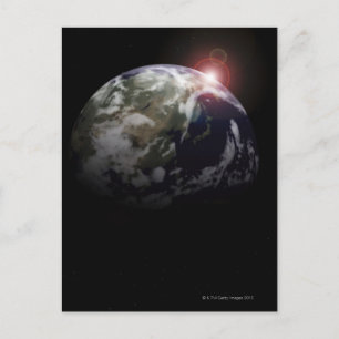 Sonnenaufgang aus dem Weltraum Postkarte