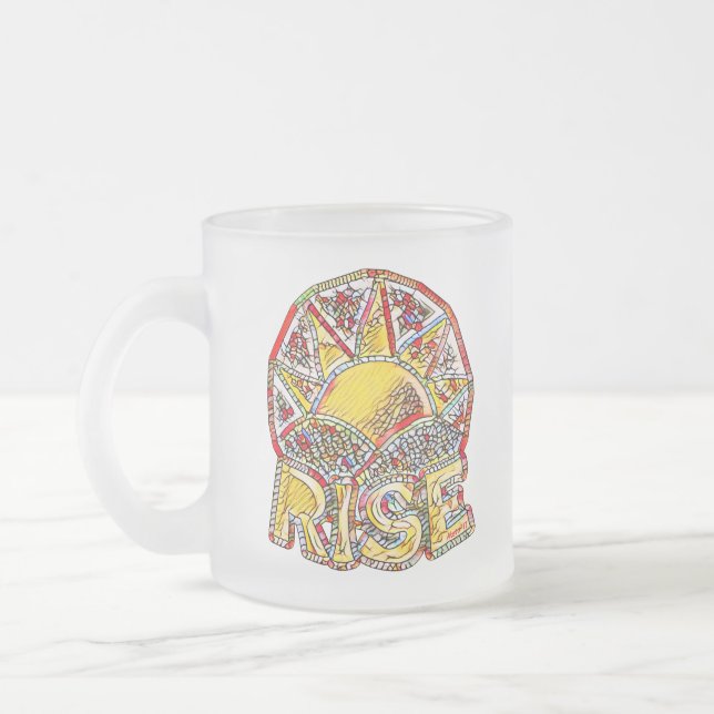 Sonnenaufgang aus festem Glas ~ Hochwertige Nachri Mattglastasse (Links)