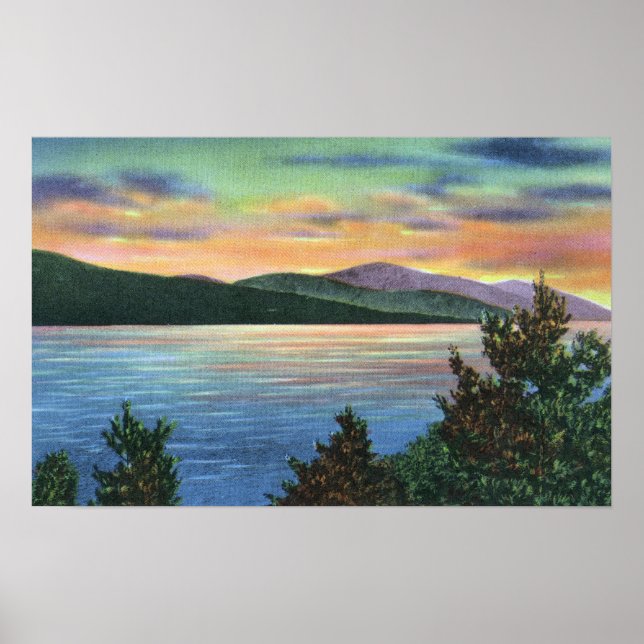 Sonnenaufgang Blick auf Buck Mountain Poster (Vorne)