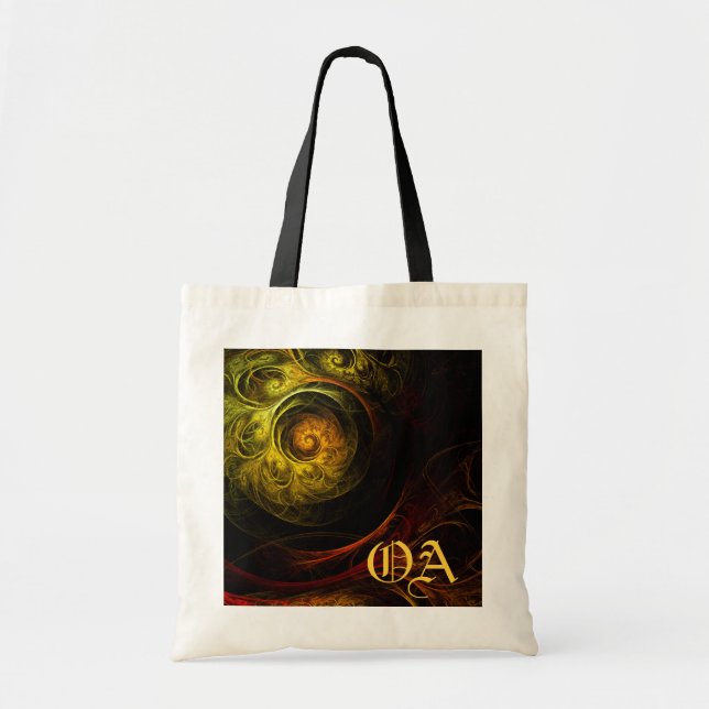 Sonnenaufgang Blumenrot Abstrakt Art Monogram Bag Tragetasche (Vorne)
