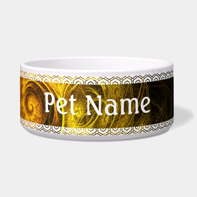Sonnenaufgang Blumenroter Abstrakter Art Dog Bowl Napf (Vorderseite)