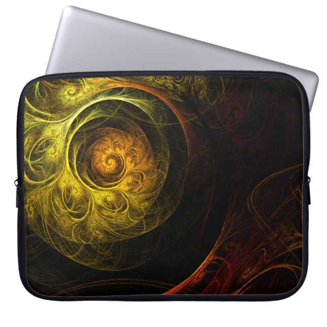 Sonnenaufgang Blumenroter Abstrakter Art Laptopschutzhülle (Vorderseite)