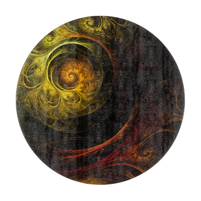 Sonnenaufgang Blumenroter Abstrakter Kunstzirkel Schneidebrett (Vorderseite)