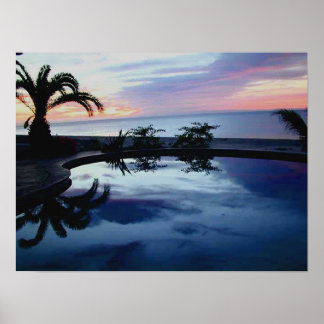 Sonnenaufgang Casa Blanca Villa am Strand Poster
