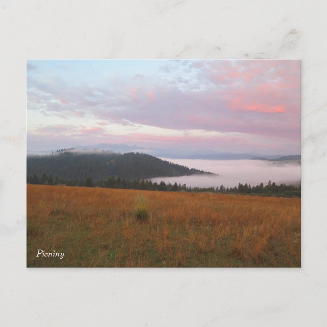 Sonnenaufgang der Pieniner Berge Postkarte (Vorderseite)