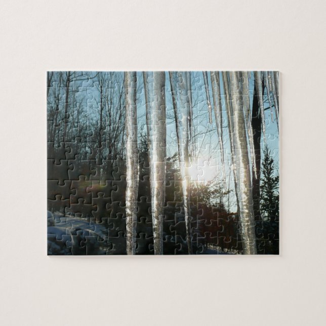 Sonnenaufgang durch Eiskeln Winternaturfotografie (Horizontal)