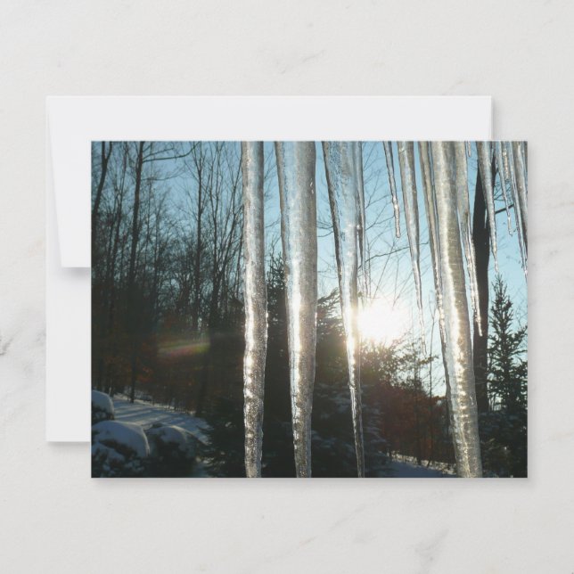 Sonnenaufgang durch Eiskeln Winternaturfotografie (Vorderseite)