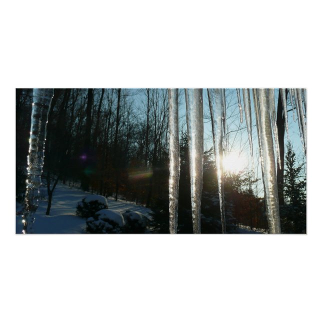 Sonnenaufgang durch Eiskeln Winternaturfotografie Poster (Vorderseite)