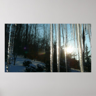 Sonnenaufgang durch Eiskeln Winternaturfotografie Poster