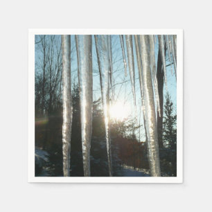 Sonnenaufgang durch Eiskeln Winternaturfotografie Serviette