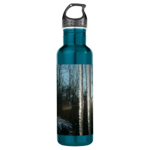 Sonnenaufgang durch Eiskeln Winternaturfotografie Trinkflasche