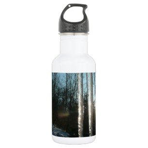 Sonnenaufgang durch Eiszapfen Winter Naturfotograf Trinkflasche