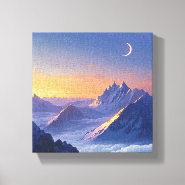 Sonnenaufgang erleuchtet die Schneeberge von Meili Leinwanddruck (Vorderseite)